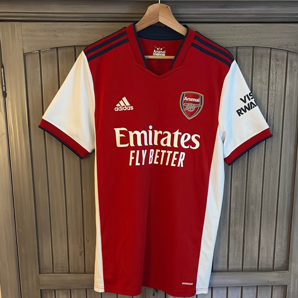 Arsenal Adidas Red White Soccer Jersey